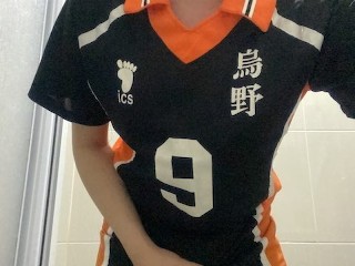 Haikyuu Kageyama Cosplay Pleasuring Himself [nipple Play+loud Moan]